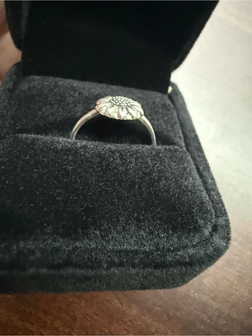 Sterling Silver Sunflower Flower Ring